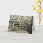 ヴィンテージの女性フェンシングクラスのメッセージカード カード (黄色い花)