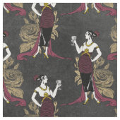 ヴィンテージの女性フランスの、ワインを黒に塗る ファブリック (クローズアップ)