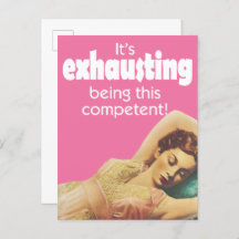 ヴィンテージの女性リクライニングはがき