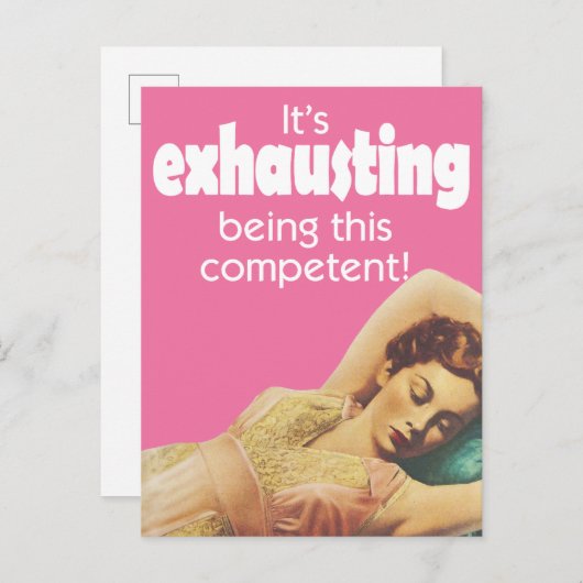 ヴィンテージの女性リクライニングはがき ポストカード (正面/裏面)