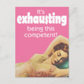 ヴィンテージの女性リクライニングはがき ポストカード (正面)