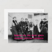 ヴィンテージの女性旅行 インビテーションポストカード (正面/裏面)