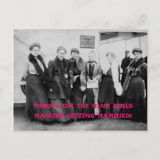 ヴィンテージの女性旅行 インビテーションポストカード (正面)