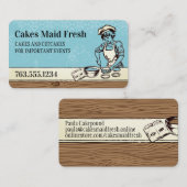 ヴィンテージの女性用ベーカリーベーキングケーキパイ 名刺 (正面/裏面)