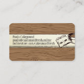 ヴィンテージの女性用ベーカリーベーキングケーキパイ 名刺 (裏面)