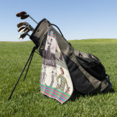 ヴィンテージの女性 ゴルフタオル (グリーン)