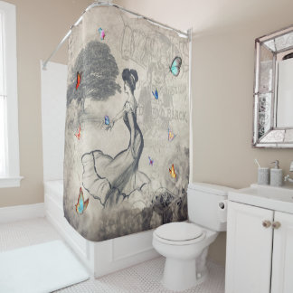 ヴィンテージの女性 シャワーカーテン