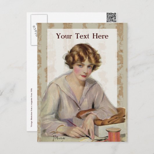ヴィンテージの女性 ポストカード (正面/裏面)