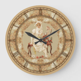 ヴィンテージの女性 ラージ壁時計