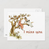 ヴィンテージの女恋しく思の子 ポストカード (正面/裏面)