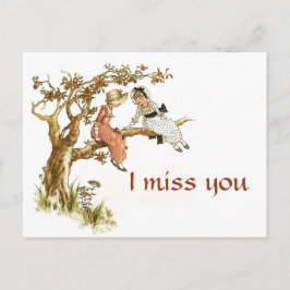 ヴィンテージの女恋しく思の子 ポストカード