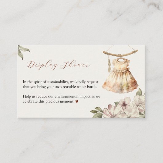 ヴィンテージの女服展示シャワー囲いカード エンクロージャーカード (正面)