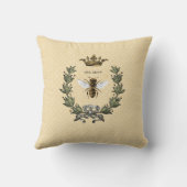 ヴィンテージの女王バチの王冠およびリース2 クッション (裏面)