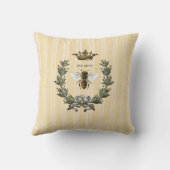 ヴィンテージの女王バチの王冠およびリース3 クッション (裏面)