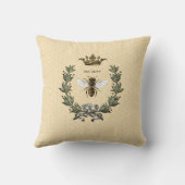 ヴィンテージの女王バチの王冠およびリース クッション (裏面)