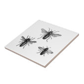 ヴィンテージの女王バチ及び働く蜂のイラストレーション タイル (側面)