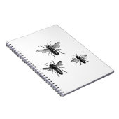 ヴィンテージの女王バチ及び働く蜂のイラストレーション ノートブック (右側)