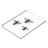 ヴィンテージの女王バチ及び働く蜂のイラストレーション ノートブック (左側)