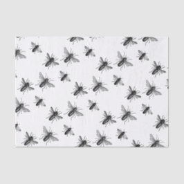 ヴィンテージの女王バチ及び働く蜂のイラストレーション 薄葉紙