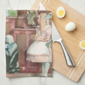 ヴィンテージの女王ワンダーランドのハート キッチンタオル (四つ折り)