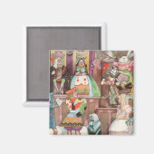 ヴィンテージの女王ワンダーランドのハート マグネット (正面/裏面)