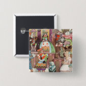 ヴィンテージの女王ワンダーランドのハート 缶バッジ (正面&裏面)