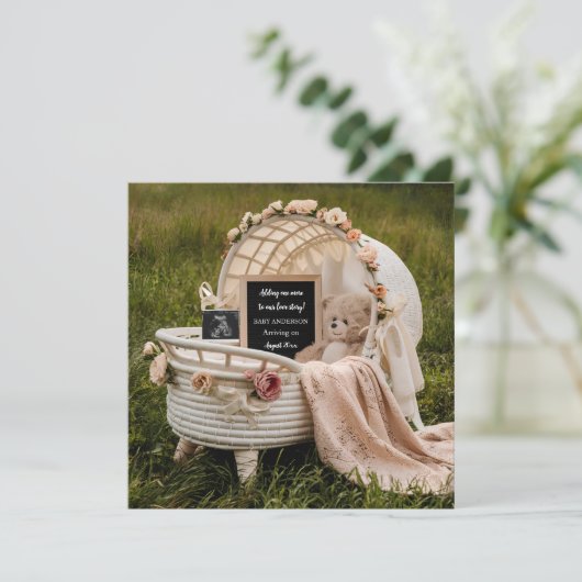 ヴィンテージの妊娠の発表 招待状 (スタンド正面)