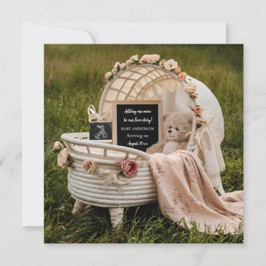 ヴィンテージの妊娠の発表 招待状 (正面)