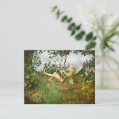 ヴィンテージの妖精がSwingはがき上に ポストカード (スタンド正面)