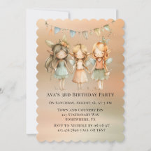 ヴィンテージの妖精と友人の女の子の誕生日パーティー