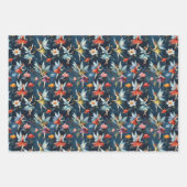 ヴィンテージの妖精と花模様 ラッピングペーパーシート (正面3)