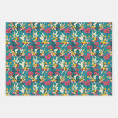 ヴィンテージの妖精と花模様 ラッピングペーパーシート (正面2)