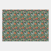 ヴィンテージの妖精と花模様 ラッピングペーパーシート (正面)