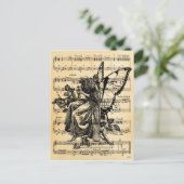 ヴィンテージの妖精と音楽 ポストカード (スタンド正面)