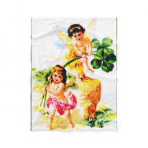 ヴィンテージの妖精のフリースブランケット