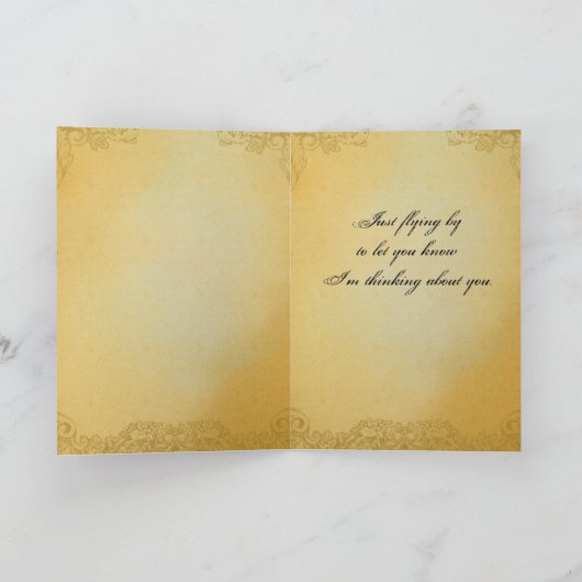 ヴィンテージの妖精の国の踊ること カード (内部)