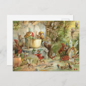 ヴィンテージの妖精の宴 ポストカード (正面/裏面)