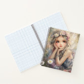 ヴィンテージの妖精の芸術と花の冠とデイジー ノートブック (内部)