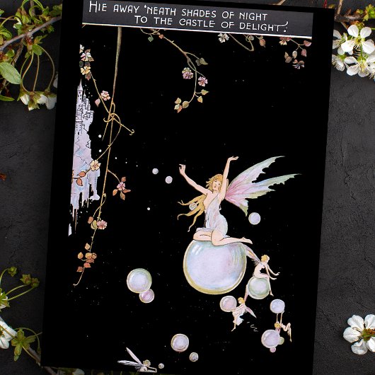 ヴィンテージの妖精オンバブルズ&ファンタジー城 薄葉紙