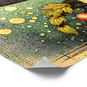 ヴィンテージの妖精オンレトロキノコ童話 ポスター (角)