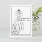 ヴィンテージの婚礼衣裳のブライダルシャワー古い何か 招待状 (スタンド正面)