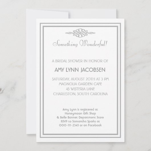 ヴィンテージの婚礼衣裳のブライダルシャワー古い何か 招待状 (裏面)