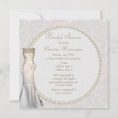 ヴィンテージの婚礼衣裳のペイズリーのレースのブライダルシャワー 招待状 (裏面)