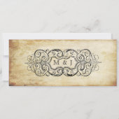 ヴィンテージの婚約パーティのチケットの招待状 招待状 (裏面)