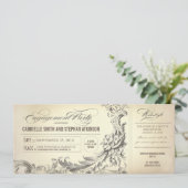 ヴィンテージの婚約パーティー招待状チケット 招待状 (スタンド正面)