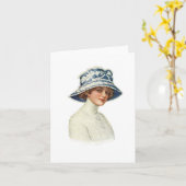 ヴィンテージの婦人帽子類Notecard (7)のセット カード (黄色い花)