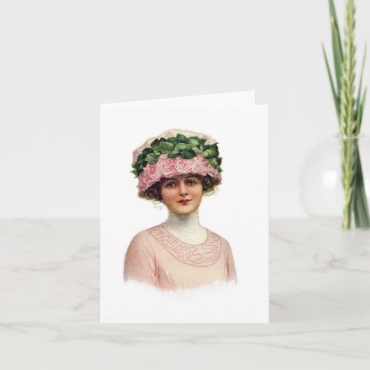 ヴィンテージの婦人帽子類Notecards (2)のセット カード (正面)