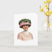 ヴィンテージの婦人帽子類Notecards (2)のセット カード (黄色い花)