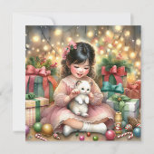 ヴィンテージの子とピンクの子ども シーズンカード (正面)