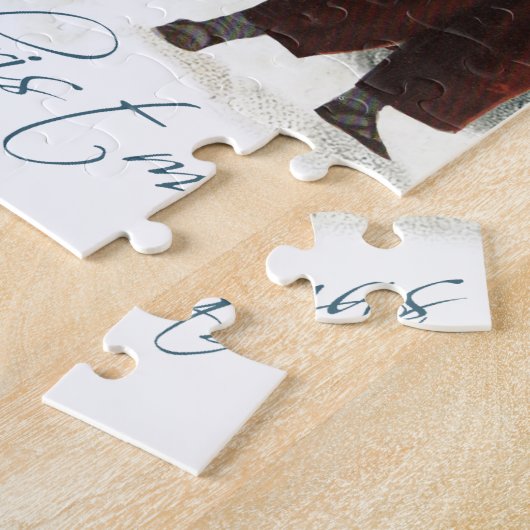 ヴィンテージの子どもたちがクリスマスの冬を過ごす ジグソーパズル (側面)